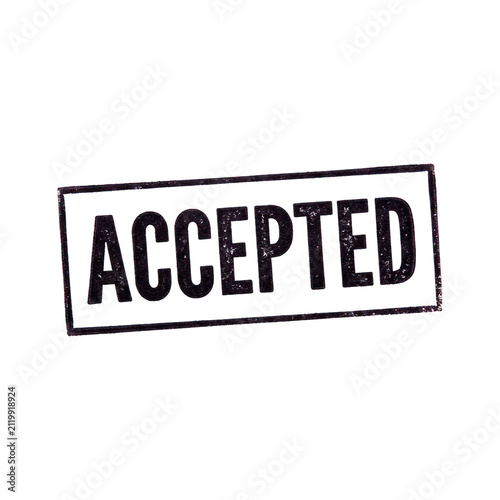 Accepted Stamp Graphic With Bold Black Text.