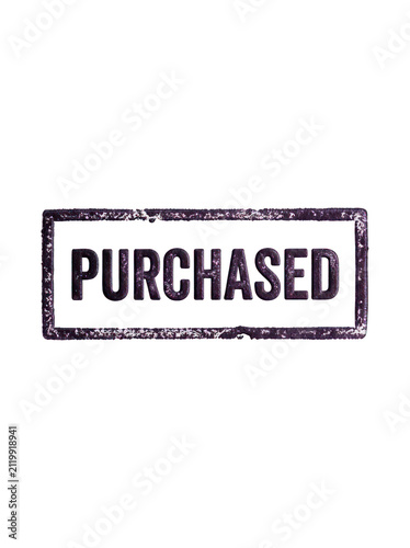 Purchased Stamp Graphic Isolated on White Background.