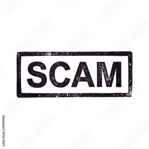 Scam Stamp Graphic Illustration.