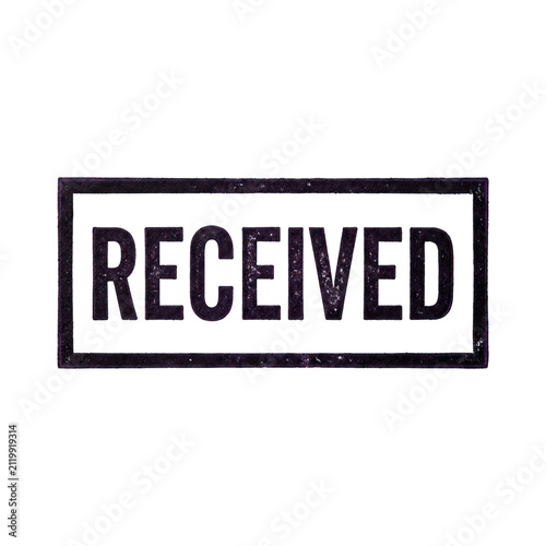 Received Stamp Graphic With Black Border.
