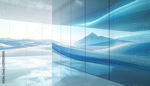 Abstract Blue Business Technology Background with Futuristic Digital Lines and Vector Design for Web Banner, Template, Presentation, and Modern Corporate Layout