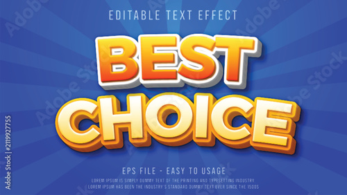 Foto Best choice 3d bold editable text effect