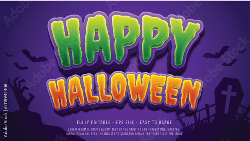 Happy halloween text effect for banner or headline text