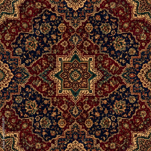 A premium seamless Arabian carpet pattern.