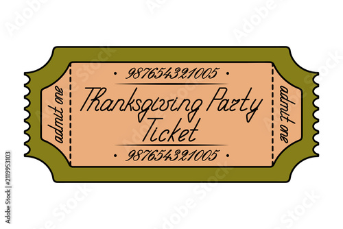 Thanksgiving party ticket 