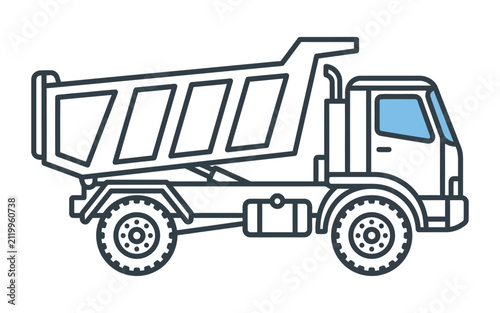 Dump Truck Flat Vector Illustration