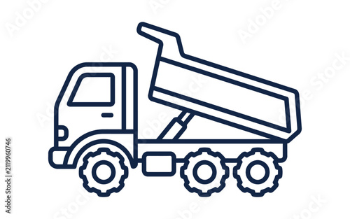 Minimalist Dump Truck Vector Icon