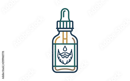 Beard Oil Dropper Bottle Vector Illustration