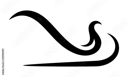 Abstract wave or wind swoosh silhouette.