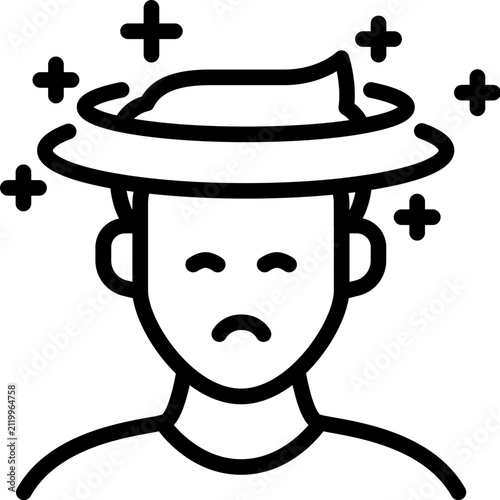 Fotografie Dizziness outline icon