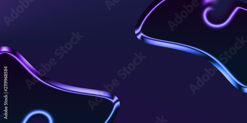 Luxury Purple Blue Glassmorphism Abstract Background with Glossy Transparent Liquid Shapes, Modern Violet Crystal Gradient Design