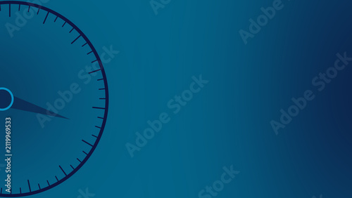 Blue dial indicator on gradient background. This blue dial indicator serves as a technology gauge. Blue dial indicator for automotive and tech interfaces.