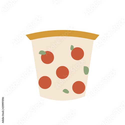 Pizza slice with pepperoni and basil, flat vector icon isolated on transparent background