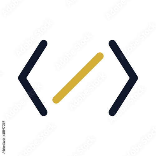Code brackets icon, programming symbol, HTML tags, developer concept isolated on transparent background