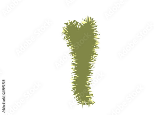 Foto A single clump of textured olive green grass blades swaying in the breeze