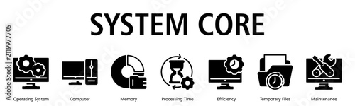 System Core Web Banner web banner icon vector illustration