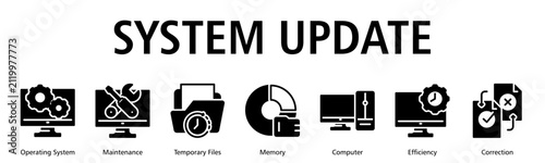 System Update Web Banner web banner icon vector illustration