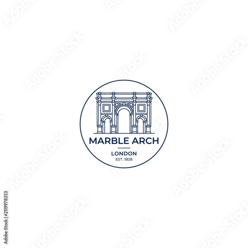 Minimalist Marble Arch London Line Art Logo