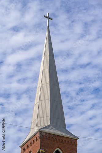 Bild auf Leinwand Architecture of a church steeple rooftop