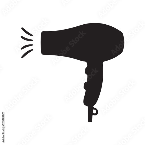 Grey Hair dryer icon isolated on white background. Hairdryer sign vector