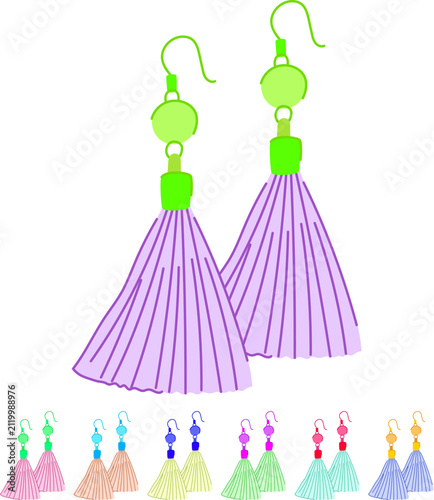 Canvastavla trend tassel earrings cartoon