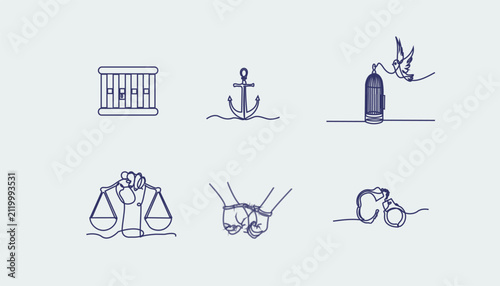 Set of citizenship and community justice illustration 
