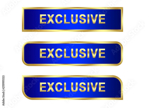 Fotografie Blue gold luxury exclusive text label object set element isolated on white backg