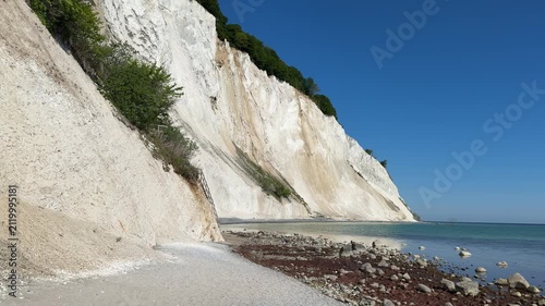 White chalk cliffs and beach at Mons Klint (Mons Klint), Denmark