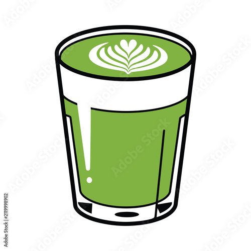 Modern green ceramic mug with swirl design isolated on white background.