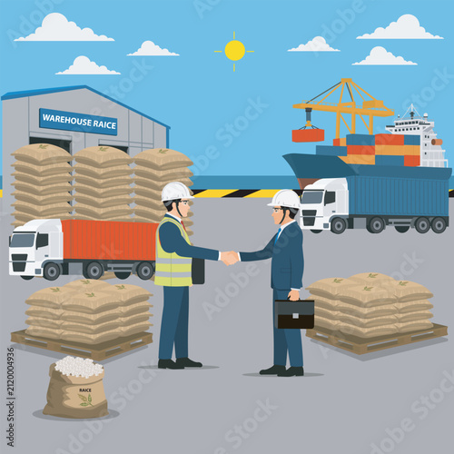 Business industry export and import transaction contract rice