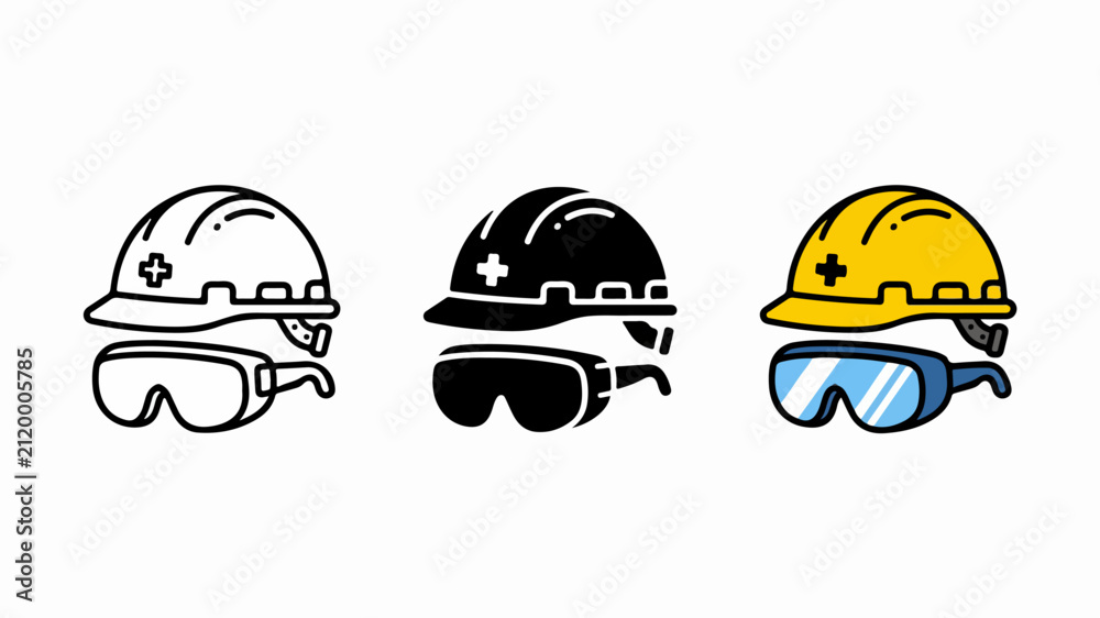Fototapeta premium Construction_safety_gear_icons_
