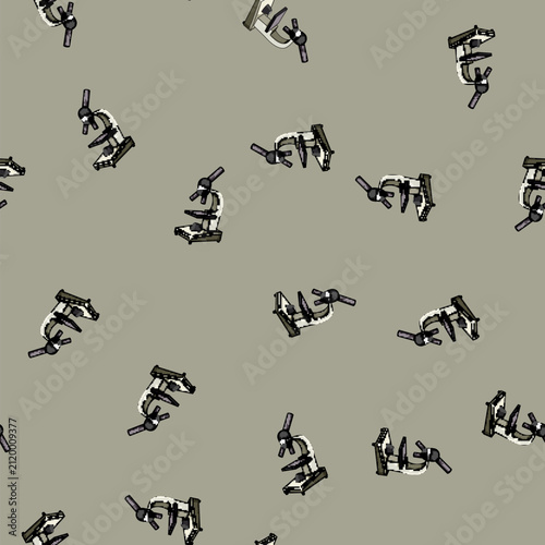 Foto seamless pattern eyepiece microscope cartoon
