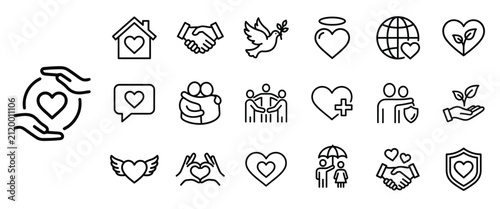 фотографія heartfelt icons for charity and love with transparent background PNG