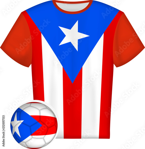 Foto Puerto Rican Flag Soccer Jersey and Ball