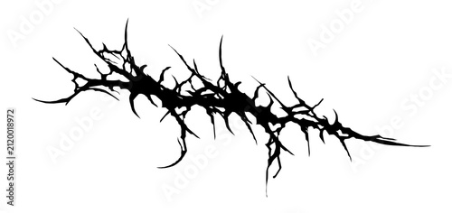 Abstract neo tribal shapes design, cyber gothic art dark aesthetic graphic element for tattoo and streetwear print apparel 