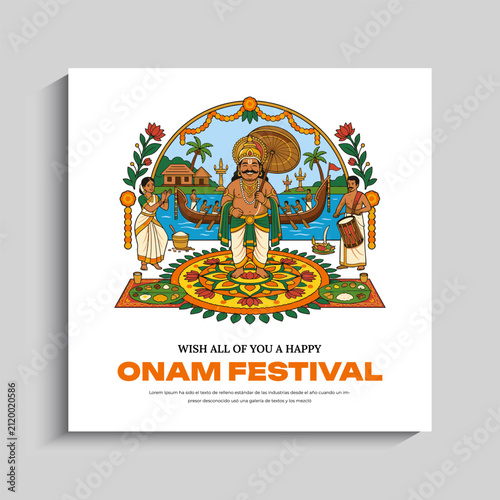 Happy Onam Festival social media Instagram post banner template