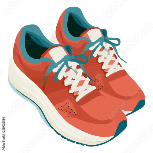 Running Shoes, presented as a modern flat 2D vector icon graphic on a white background