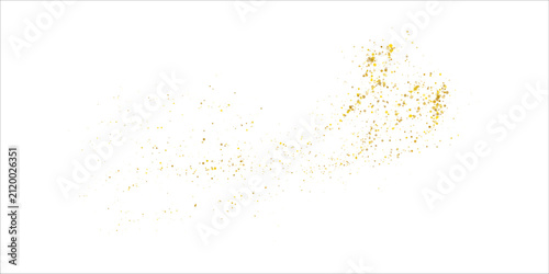 Quadro su tela Abstract background featuring golden sparkles and glowing light particles floati