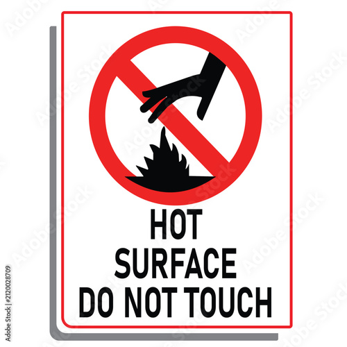 Hot surface do not touch vector art illustration work
