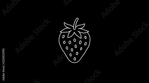 Strawberry animation in a cartoon doodle style, 4K video.