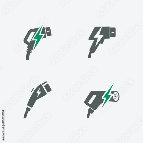 Bold Electric Vehicle EV Charging Plug Vector Icon