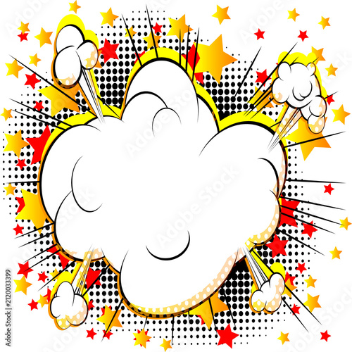 Comic book explosion speech bubble with stars  