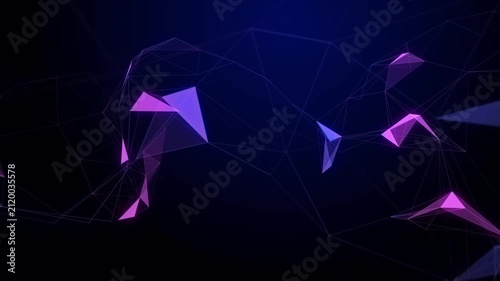 Triangular shapes of visual pathways. Information flows. Technological foundations. 3D visualization. Seamless loop.