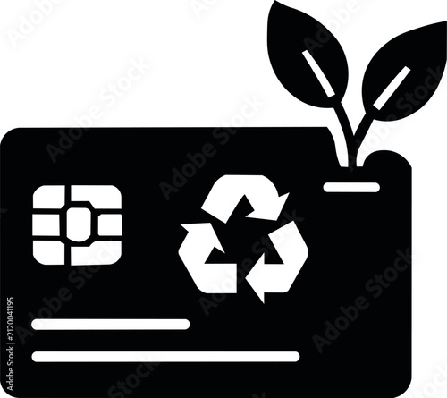 Green finance eco friendly credit card sustainable banking vector icon