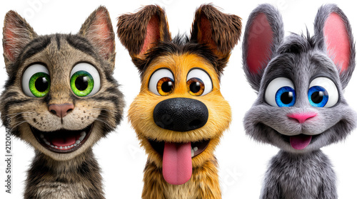 Adorable fluffy creature icons and sweet monster characters set isolated