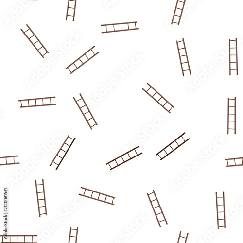pattern climbing step ladder safety cartoon. climbing step ladder safety sign vector