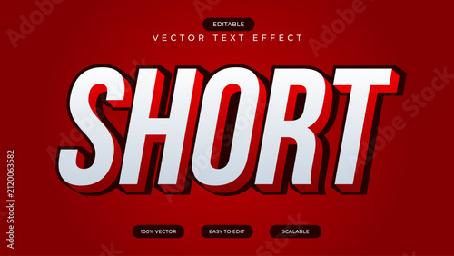 Short 3d editable text effect