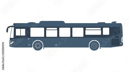 Side view of a city bus. Public transport vehicle isolated on white background.