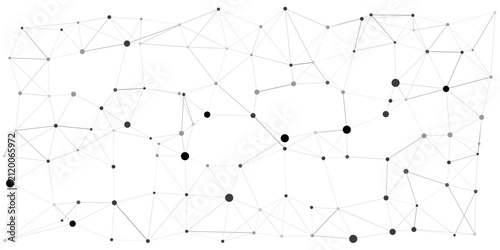 фотографія An abstract network of interconnected nodes and lines, representing a digital web of connections and data flow in a technological context