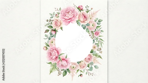 Soft floral wreath arrangement with delicate petals and greenery